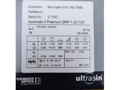 ОЛ ACOMODA Premium DRP2 1.67 Superclean RX