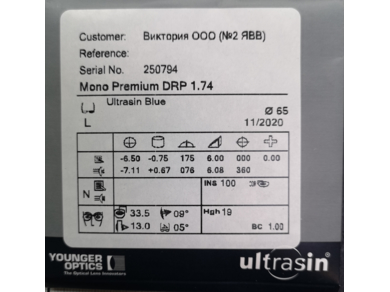 ОЛ Mono Premium 1.74 ODV Superclean Blue RX